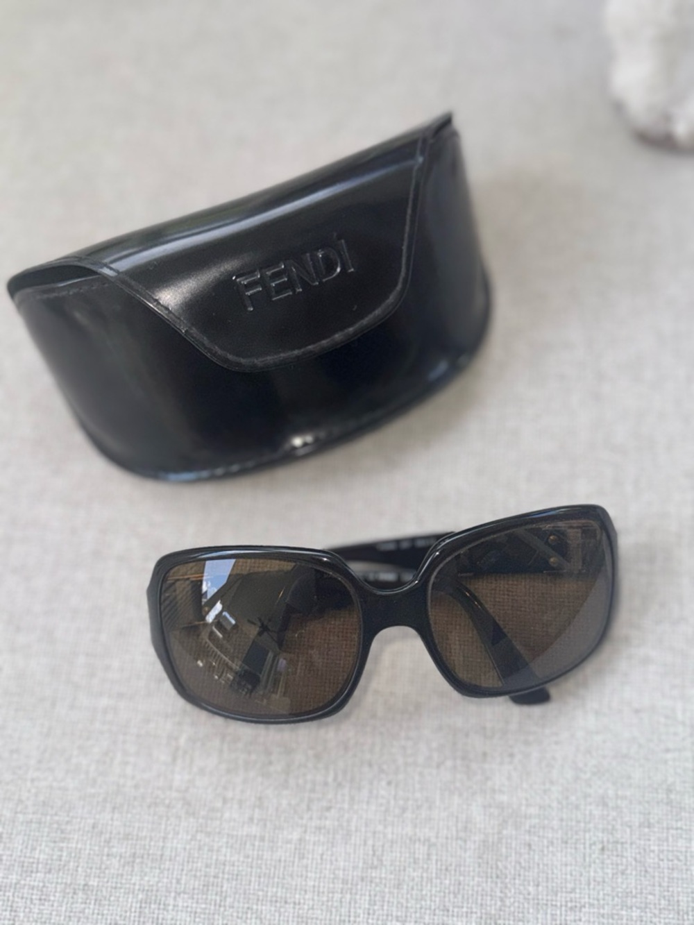 Fendi Black Frame Sunglasses with Brown Tinted Lenses
